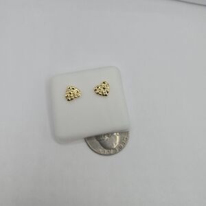 Earrings NUGGET style gold-plated beautiful heart style small 8mm
